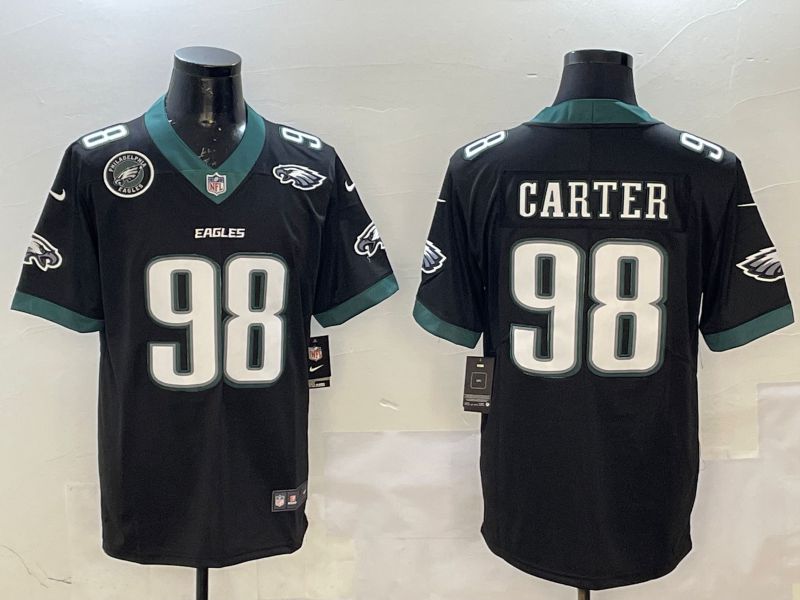 Men Philadelphia Eagles #98 Carter Black Second generation 2025 Nike Limited NFL Jersey style 6->philadelphia eagles->NFL Jersey